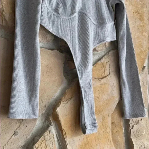 Zara Ribbed Gray Bodysuit size Medium NWT - Picture 4 of 8